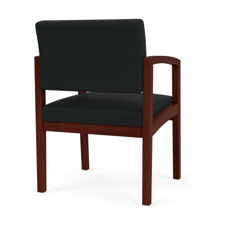 Lesro Lenox Wood Guest Chair Wood Frame, Mahogany, MD Black Upholstery LW1101